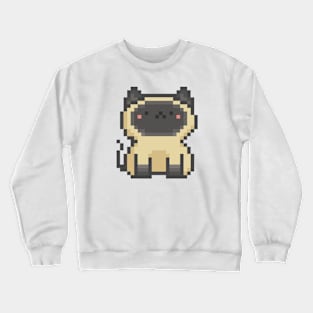 Pixel Quiet Siamese Cat 34 Crewneck Sweatshirt